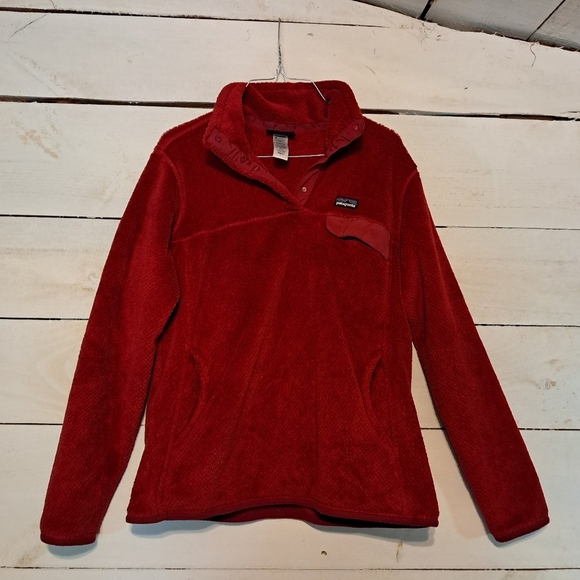 Patagonia Jackets & Blazers - Patagonia Long Sleeve Re Tool Fleece Pull Over Sweatshirt Jacket Red Size Large